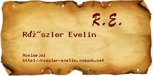 Röszler Evelin névjegykártya